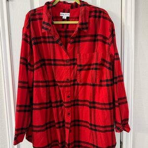 Ava & Viv Vibrant Red Plaid Shirt